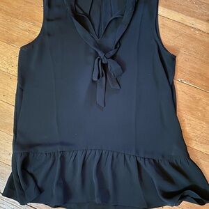 Banana Republic Elegant Black Tie-Front Blouse size Small